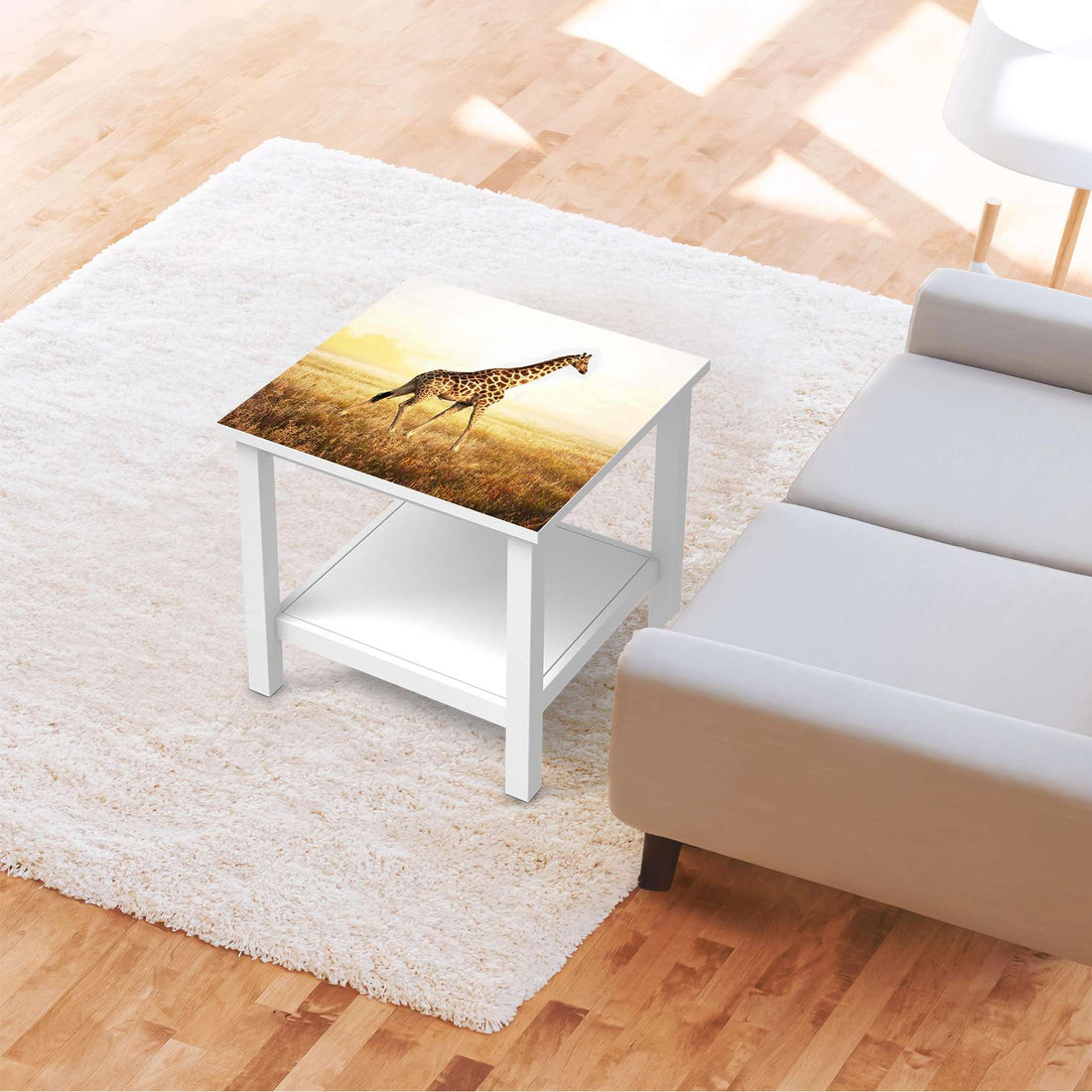 Möbel Klebefolie Savanna Giraffe - IKEA Hemnes Beistelltisch 55x55 cm - Wohnzimmer