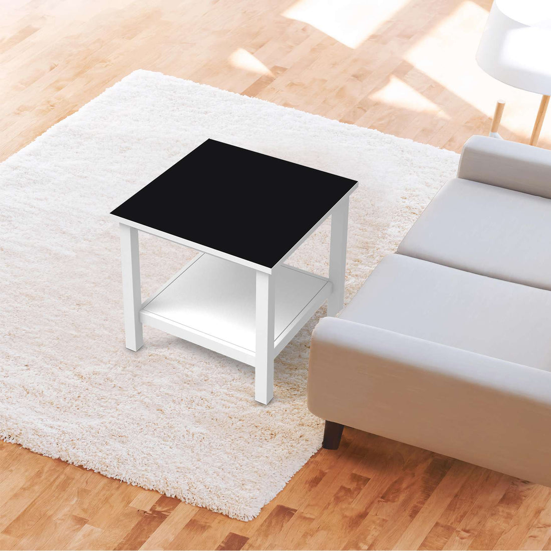 Möbel Klebefolie Schwarz  - IKEA Hemnes Beistelltisch 55x55 cm - Wohnzimmer