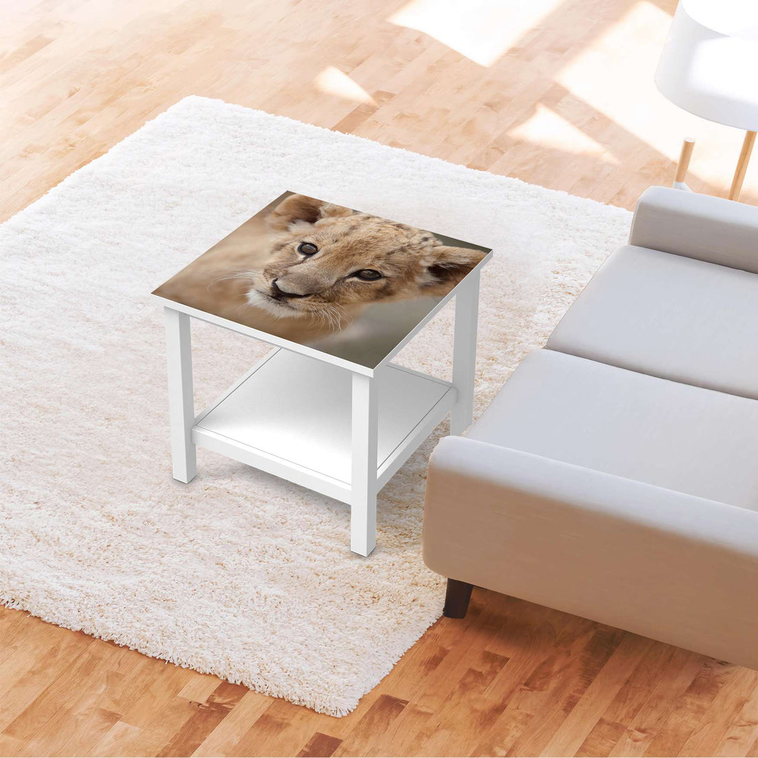 Möbel Klebefolie Simba - IKEA Hemnes Beistelltisch 55x55 cm - Wohnzimmer