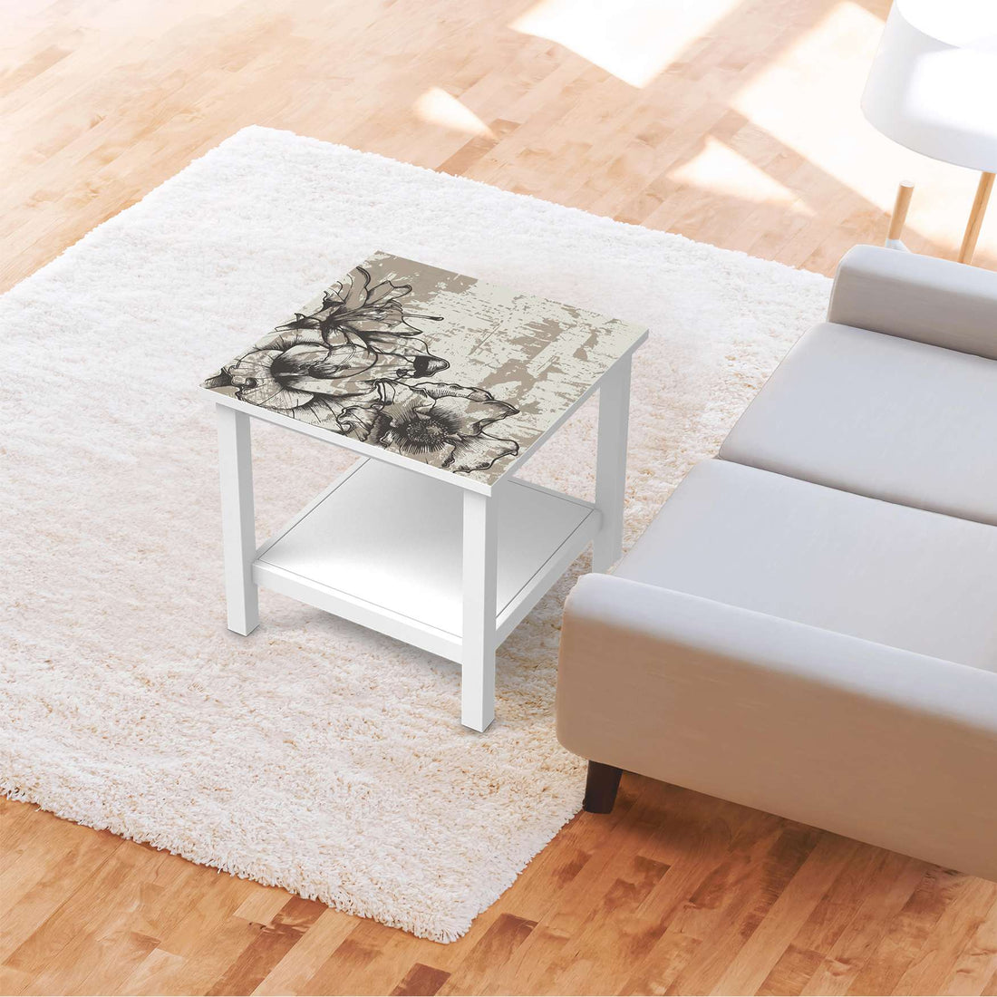 Möbel Klebefolie Styleful Vintage 1 - IKEA Hemnes Beistelltisch 55x55 cm - Wohnzimmer
