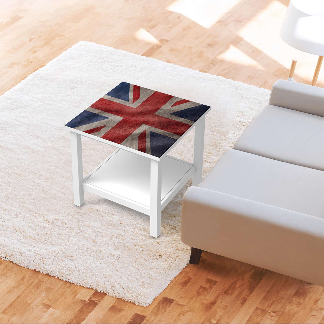 Möbel Klebefolie Union Jack - IKEA Hemnes Beistelltisch 55x55 cm - Wohnzimmer