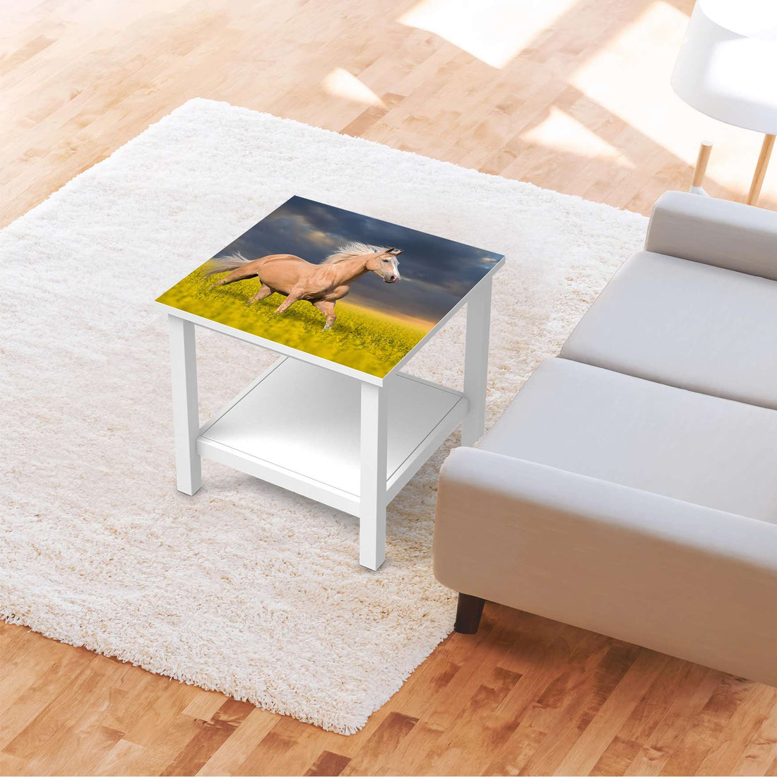 Möbel Klebefolie Wildpferd - IKEA Hemnes Beistelltisch 55x55 cm - Wohnzimmer