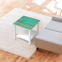 Möbel Klebefolie Wooden Aqua - IKEA Hemnes Beistelltisch 55x55 cm - Wohnzimmer