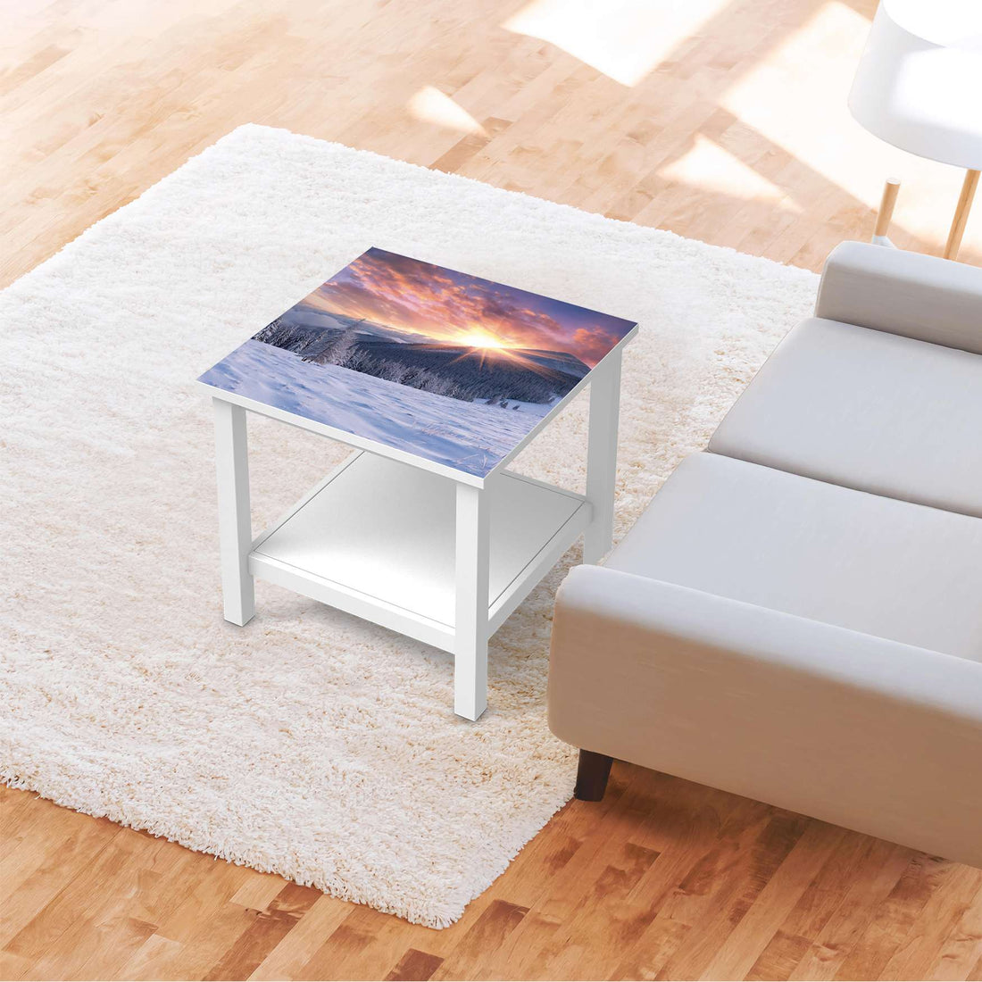 Möbel Klebefolie Zauberhafte Winterlandschaft - IKEA Hemnes Beistelltisch 55x55 cm - Wohnzimmer