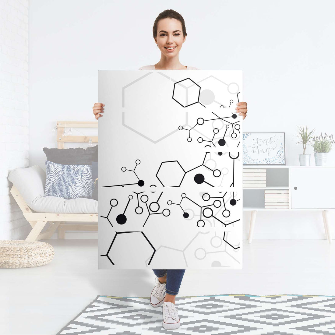 Möbel Klebefolie Atomic 1 - IKEA Malm Kommode 6 Schubladen (hoch) - Folie