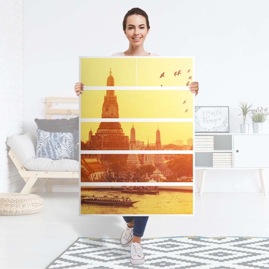 Möbel Klebefolie Bangkok Sunset - IKEA Malm Kommode 6 Schubladen (hoch) - Folie