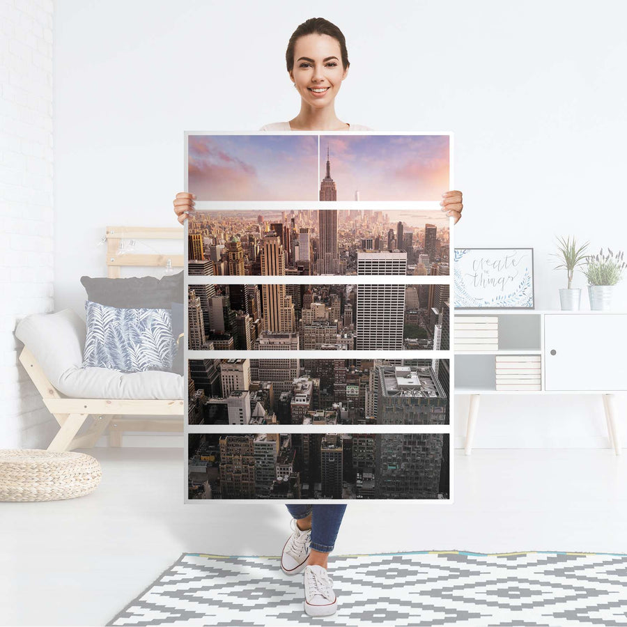 Möbel Klebefolie Big Apple - IKEA Malm Kommode 6 Schubladen (hoch) - Folie