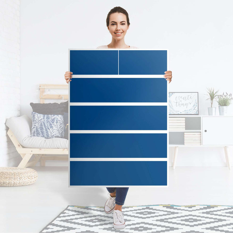 Möbel Klebefolie Blau Dark - IKEA Malm Kommode 6 Schubladen (hoch) - Folie