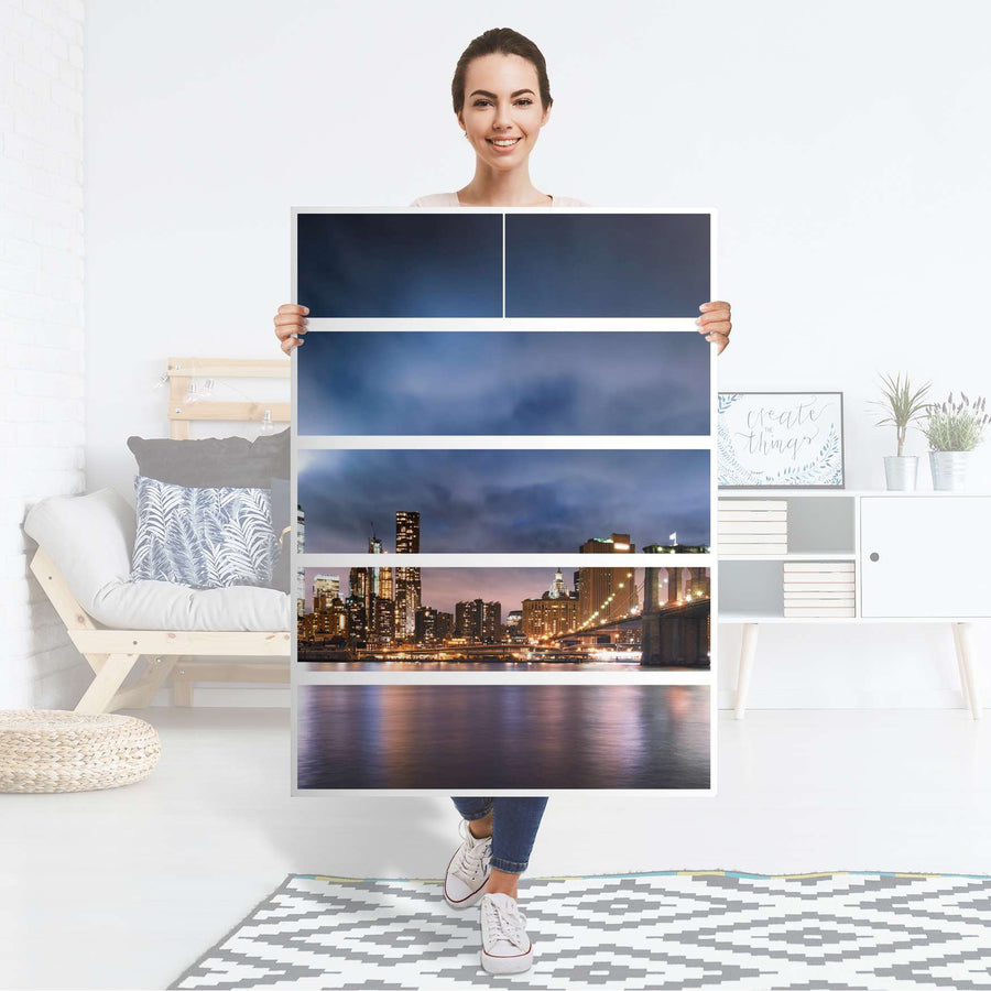 Möbel Klebefolie Brooklyn Bridge - IKEA Malm Kommode 6 Schubladen (hoch) - Folie