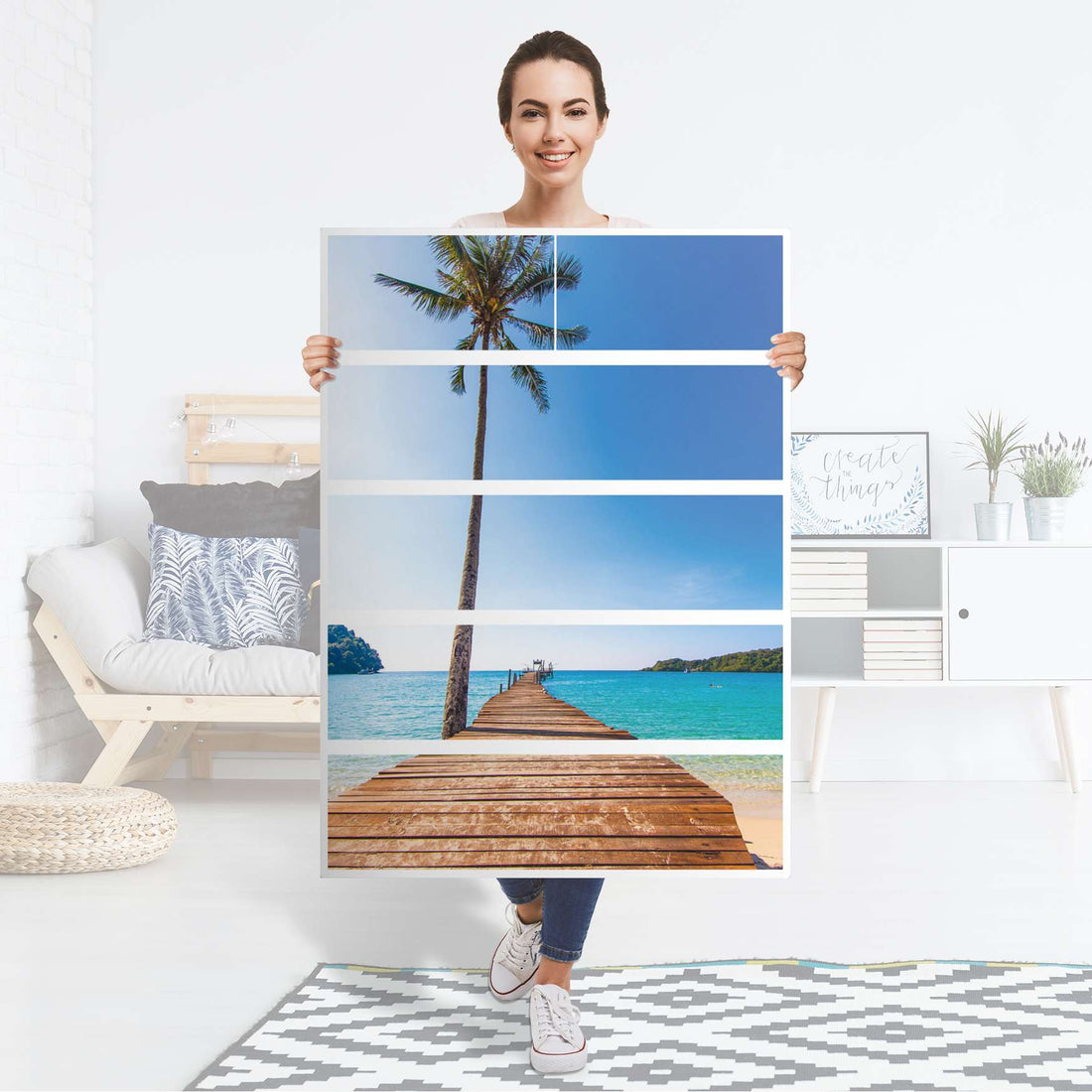 Möbel Klebefolie Caribbean - IKEA Malm Kommode 6 Schubladen (hoch) - Folie
