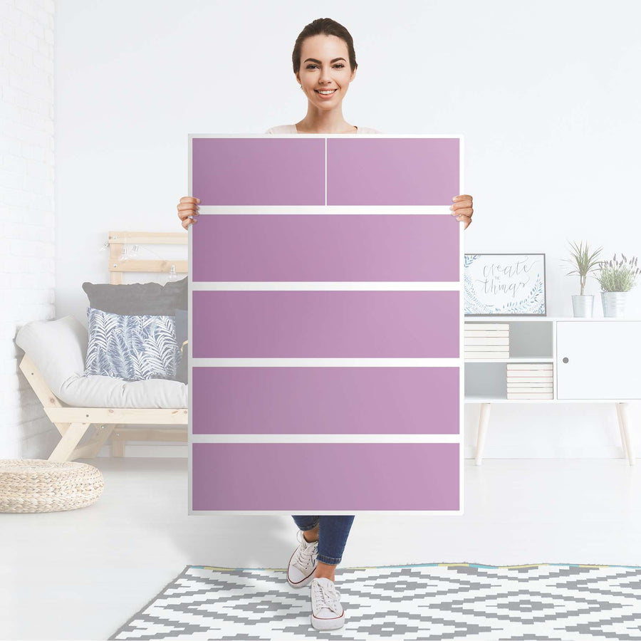 Möbel Klebefolie Flieder Light - IKEA Malm Kommode 6 Schubladen (hoch) - Folie
