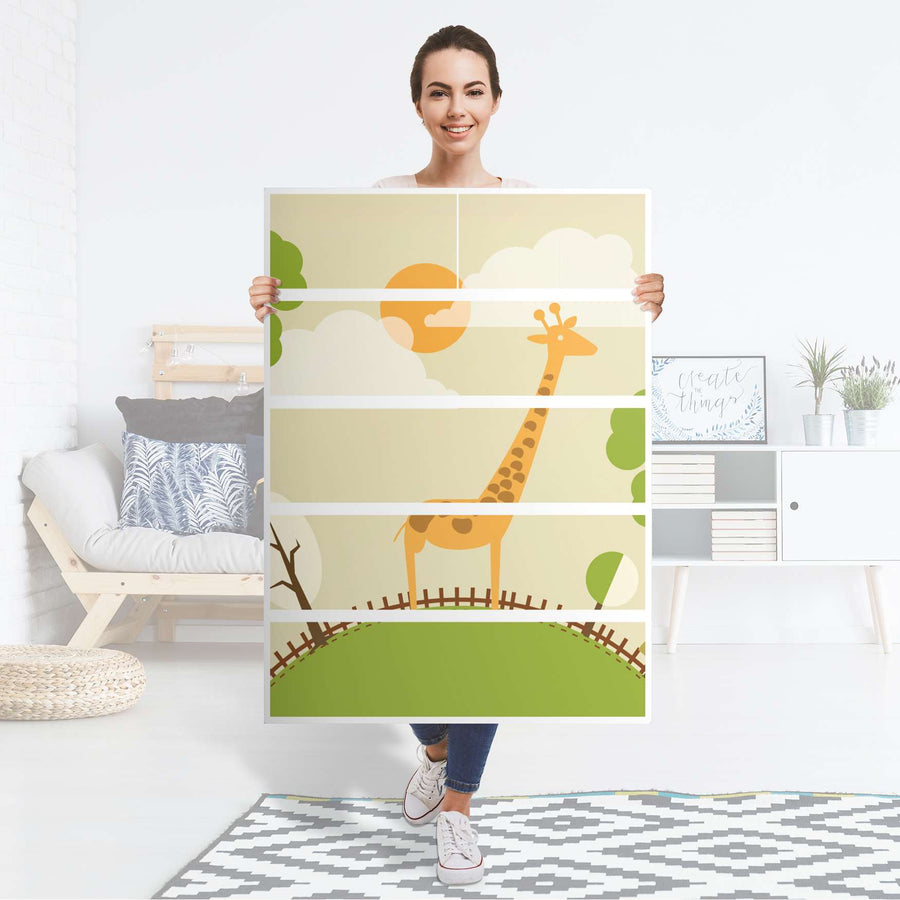 Möbel Klebefolie Mountain Giraffe - IKEA Malm Kommode 6 Schubladen (hoch) - Folie