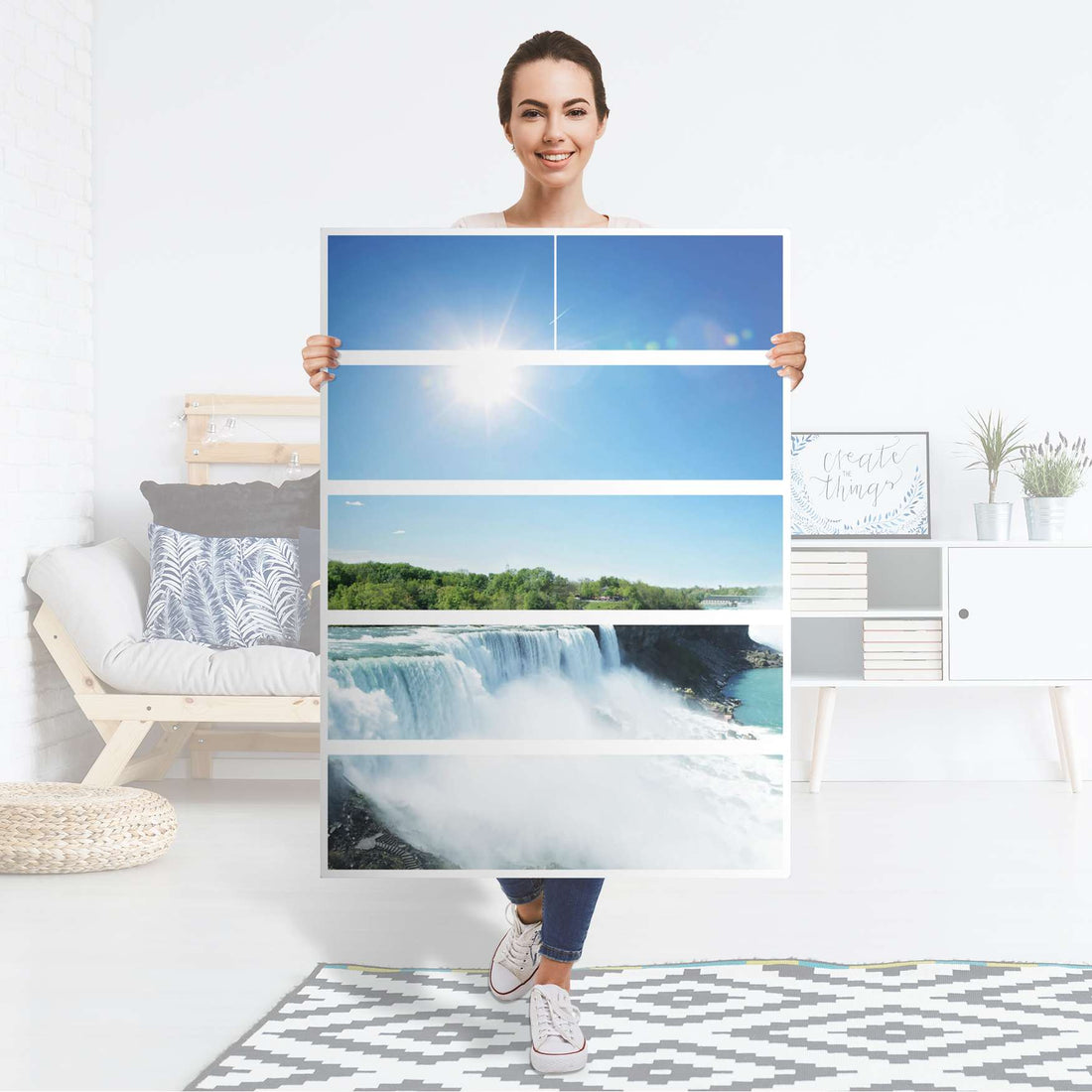 Möbel Klebefolie Niagara Falls - IKEA Malm Kommode 6 Schubladen (hoch) - Folie
