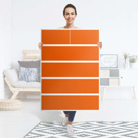 Möbel Klebefolie Orange Dark - IKEA Malm Kommode 6 Schubladen (hoch) - Folie