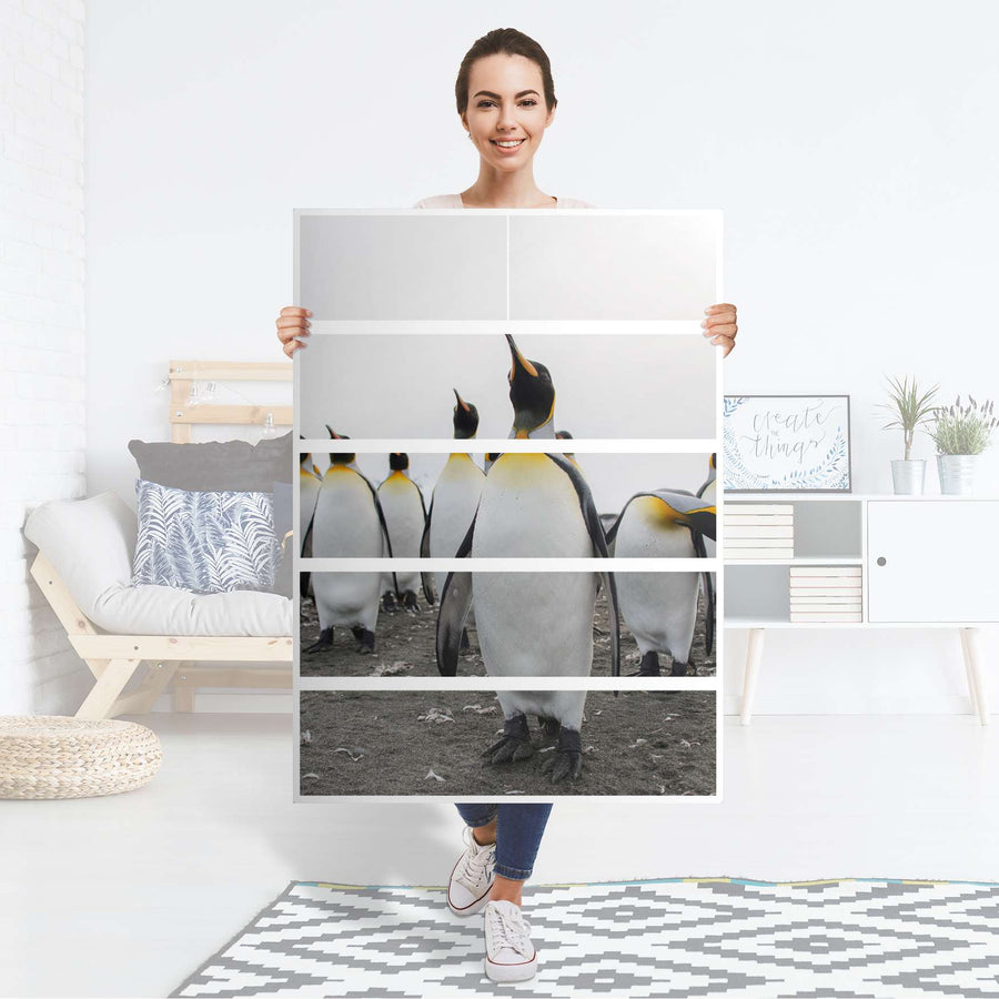 Möbel Klebefolie Penguin Family - IKEA Malm Kommode 6 Schubladen (hoch) - Folie