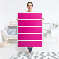 Möbel Klebefolie Pink Dark - IKEA Malm Kommode 6 Schubladen (hoch) - Folie