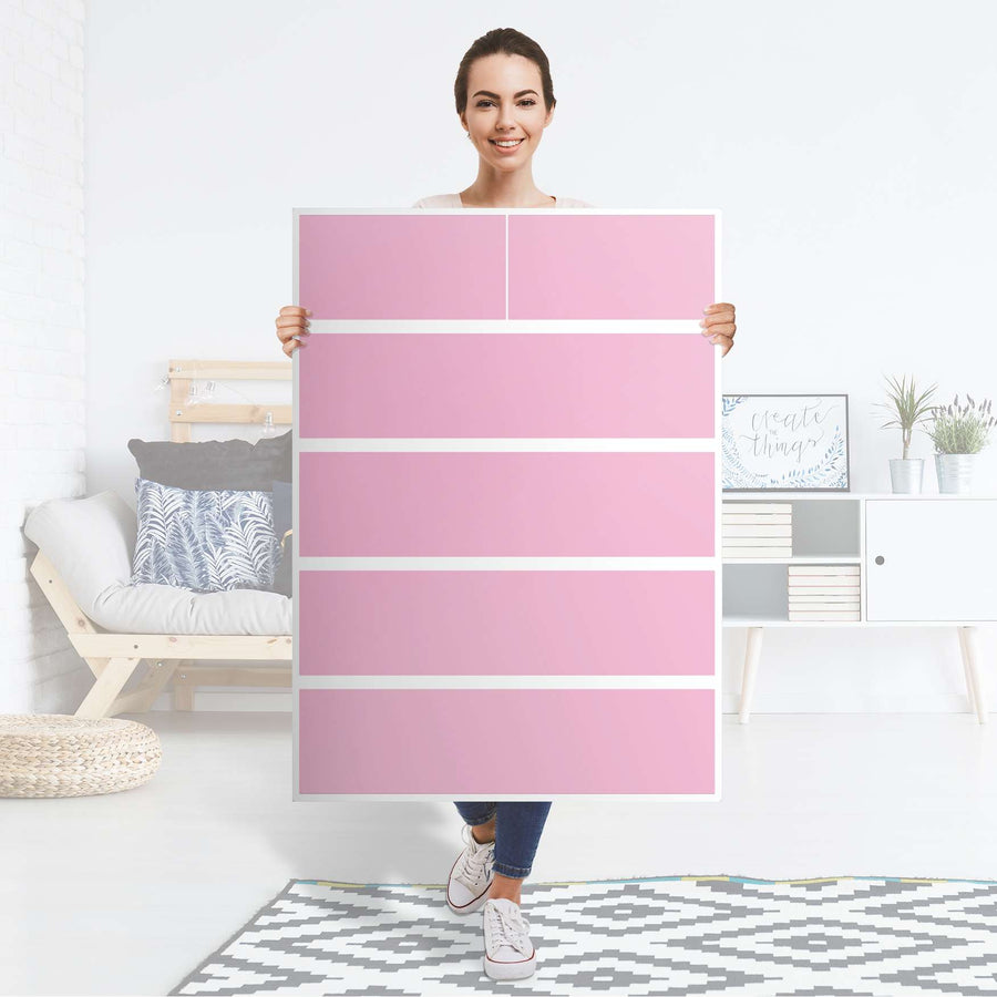 Möbel Klebefolie Pink Light - IKEA Malm Kommode 6 Schubladen (hoch) - Folie