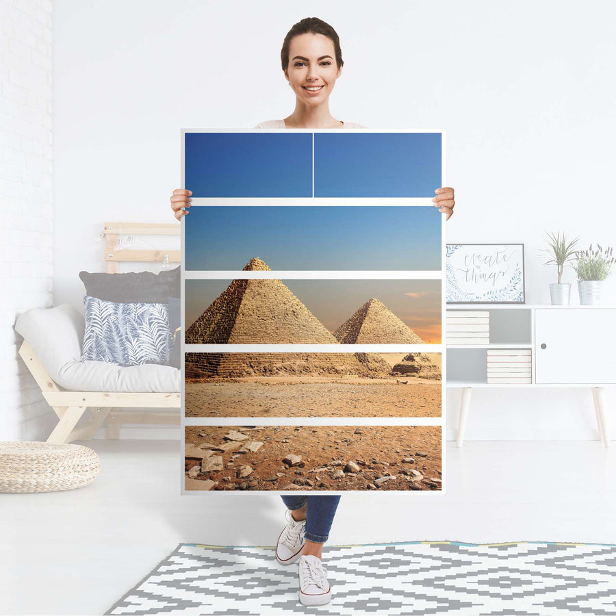 Möbel Klebefolie Pyramids - IKEA Malm Kommode 6 Schubladen (hoch) - Folie