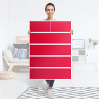 Möbel Klebefolie Rot Light - IKEA Malm Kommode 6 Schubladen (hoch) - Folie