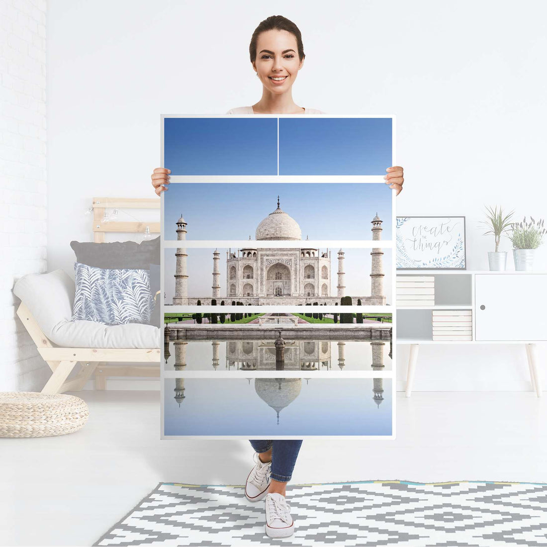 Möbel Klebefolie Taj Mahal - IKEA Malm Kommode 6 Schubladen (hoch) - Folie