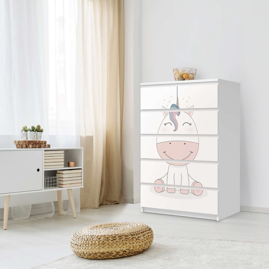 Möbel Klebefolie Baby Unicorn - IKEA Malm Kommode 6 Schubladen (hoch) - Schlafzimmer