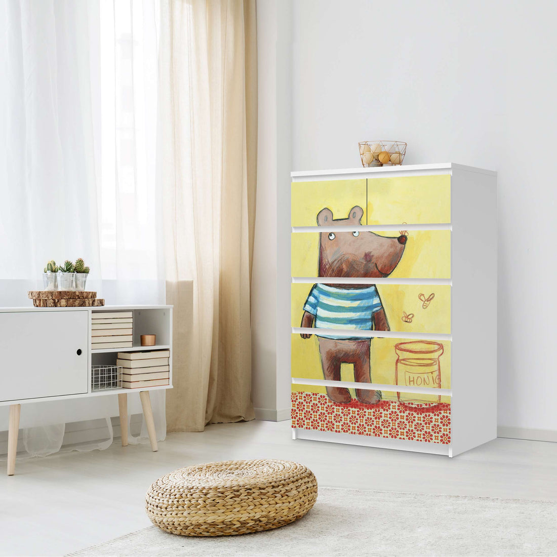 Möbel Klebefolie Bär - IKEA Malm Kommode 6 Schubladen (hoch) - Schlafzimmer