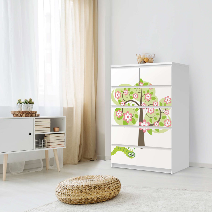 Möbel Klebefolie Blooming Tree - IKEA Malm Kommode 6 Schubladen (hoch) - Schlafzimmer