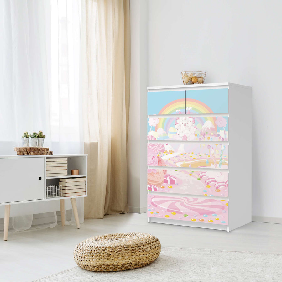 Möbel Klebefolie Candyland - IKEA Malm Kommode 6 Schubladen (hoch) - Schlafzimmer