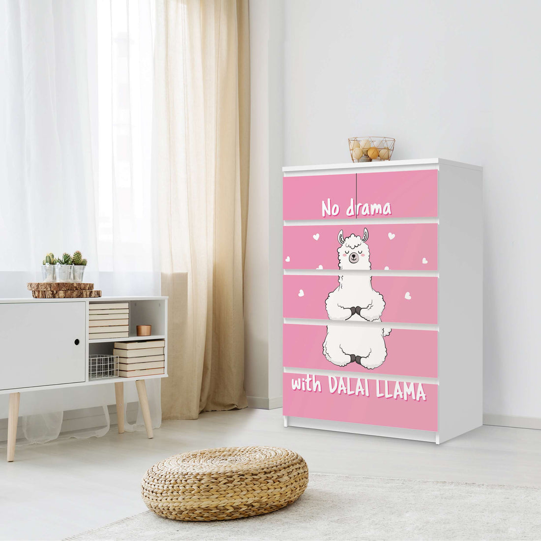 Möbel Klebefolie Dalai Llama - IKEA Malm Kommode 6 Schubladen (hoch) - Schlafzimmer