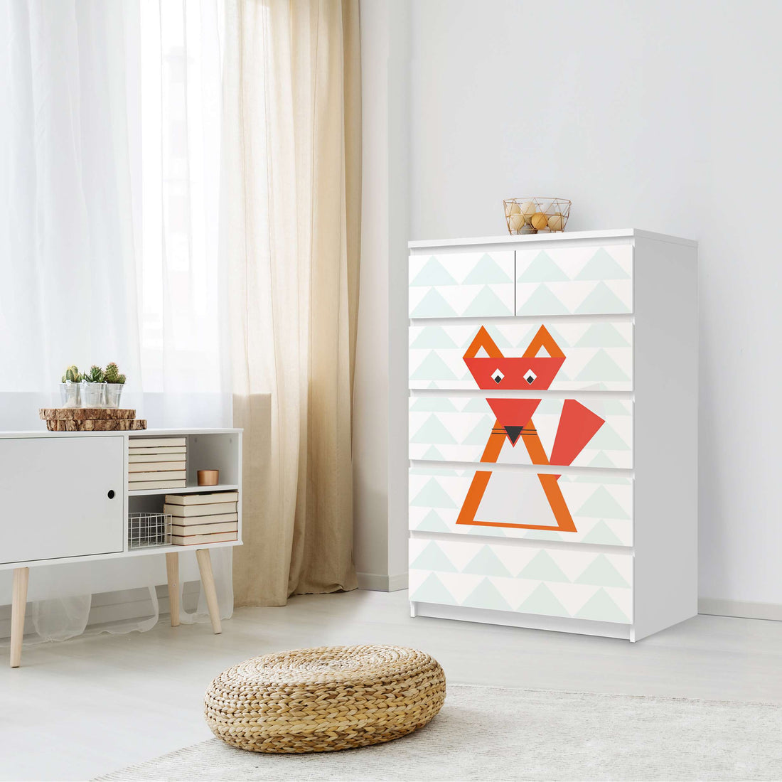 Möbel Klebefolie Füchslein - IKEA Malm Kommode 6 Schubladen (hoch) - Schlafzimmer