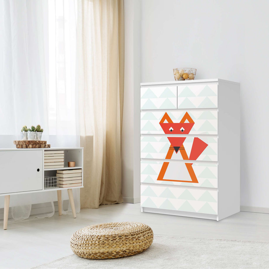 Möbel Klebefolie Füchslein - IKEA Malm Kommode 6 Schubladen (hoch) - Schlafzimmer