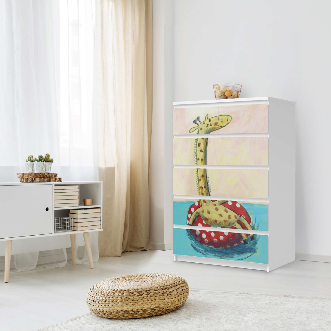 Möbel Klebefolie Giraffe - IKEA Malm Kommode 6 Schubladen (hoch) - Schlafzimmer