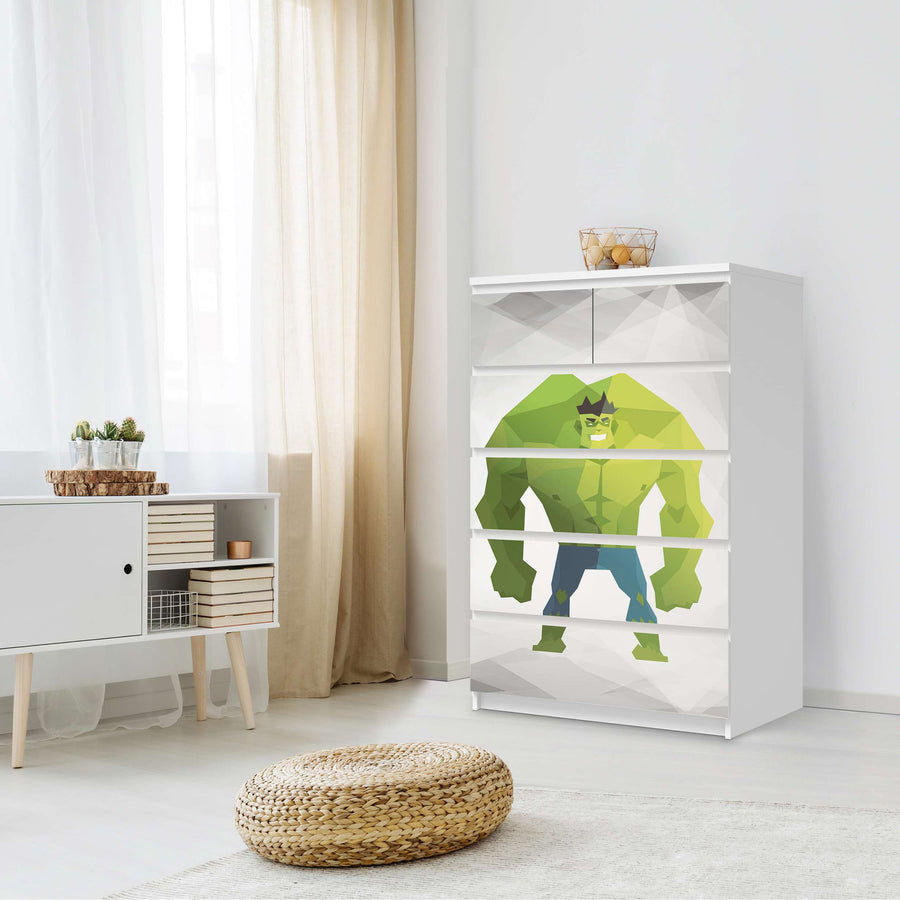 Möbel Klebefolie Mr. Green - IKEA Malm Kommode 6 Schubladen (hoch) - Schlafzimmer
