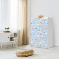 Möbel Klebefolie Rainbow Unicorn - IKEA Malm Kommode 6 Schubladen (hoch) - Schlafzimmer