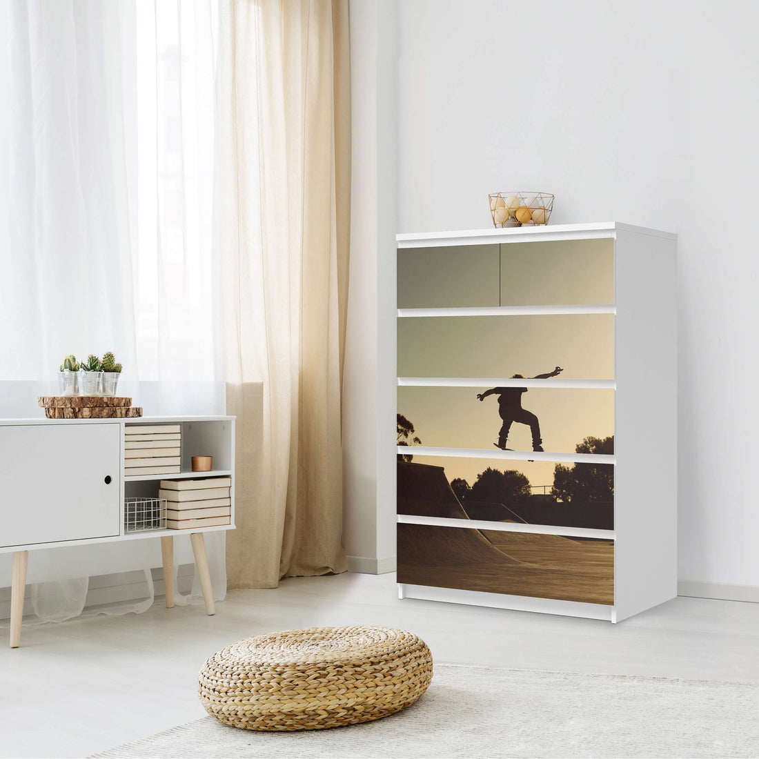 Möbel Klebefolie Skater - IKEA Malm Kommode 6 Schubladen (hoch) - Schlafzimmer