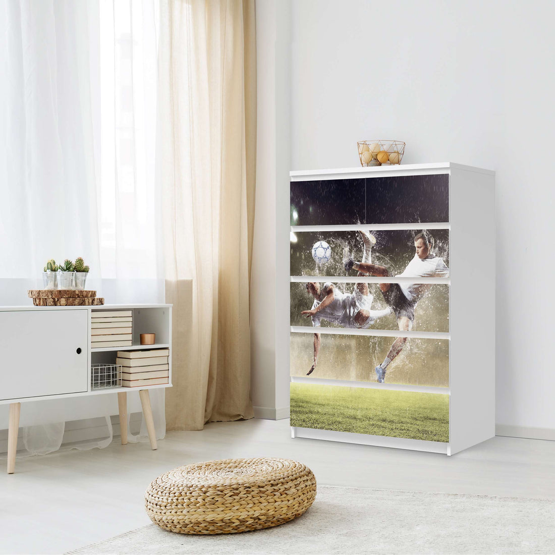 Möbel Klebefolie Soccer - IKEA Malm Kommode 6 Schubladen (hoch) - Schlafzimmer