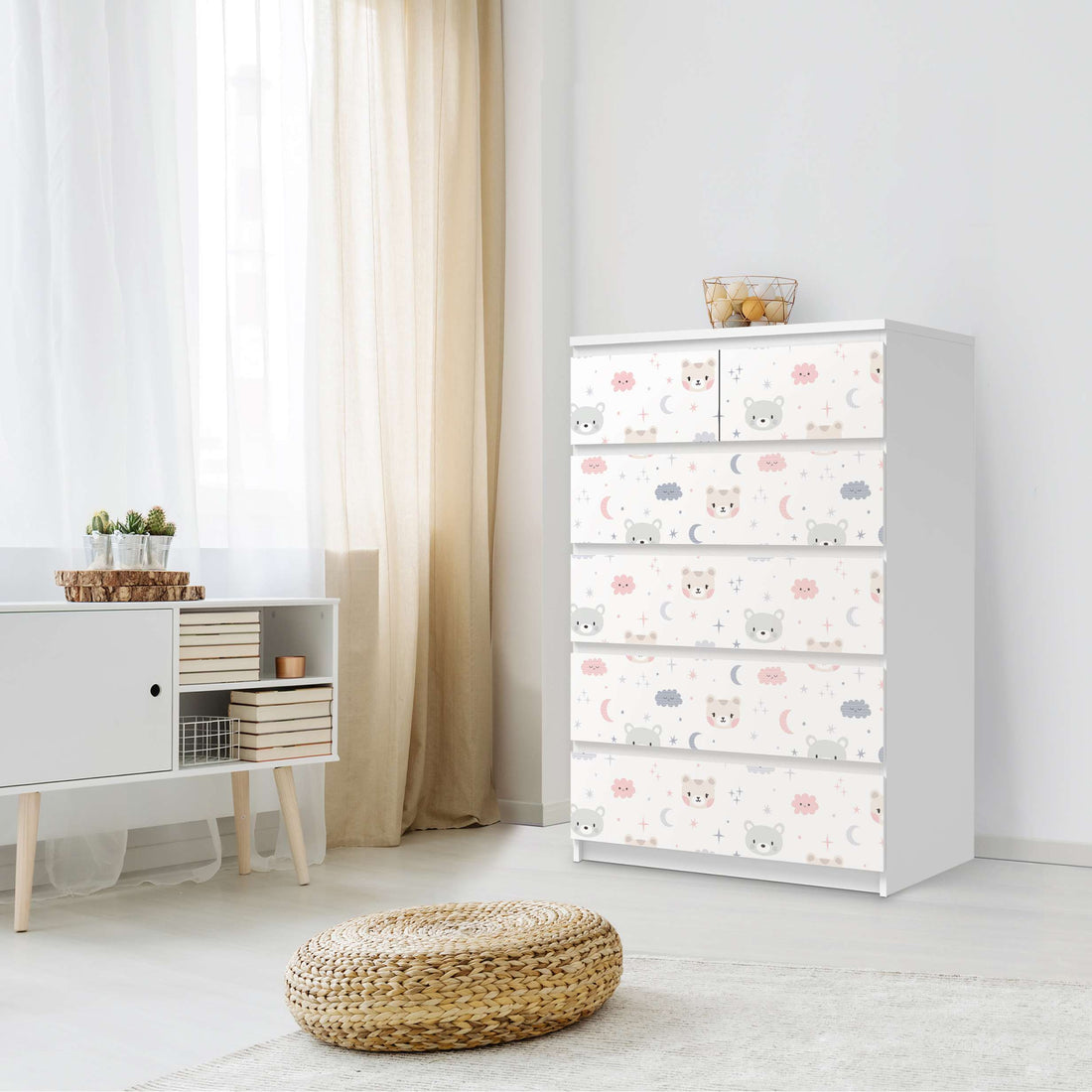 Möbel Klebefolie Sweet Dreams - IKEA Malm Kommode 6 Schubladen (hoch) - Schlafzimmer