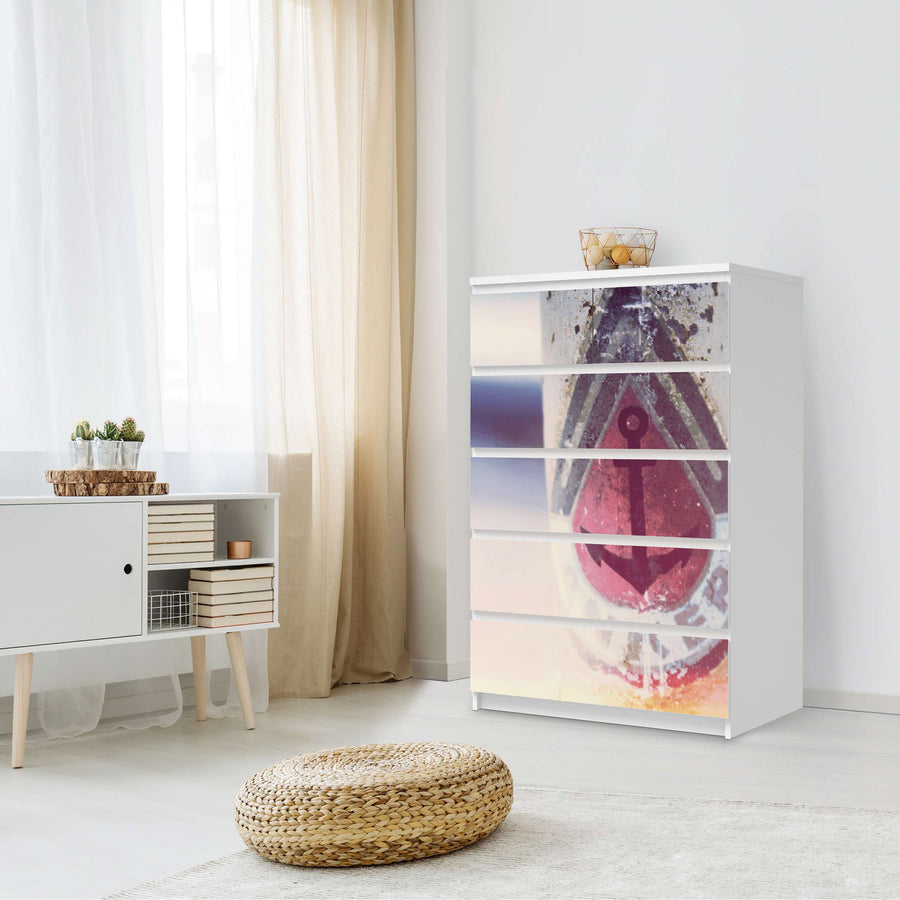Möbel Klebefolie Anker 2 - IKEA Malm Kommode 6 Schubladen (hoch) - Schlafzimmer