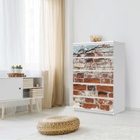 Möbel Klebefolie Backstein - IKEA Malm Kommode 6 Schubladen (hoch) - Schlafzimmer