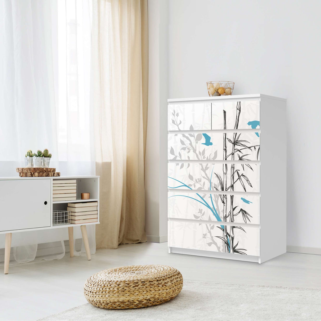 Möbel Klebefolie Bamboo 1 - IKEA Malm Kommode 6 Schubladen (hoch) - Schlafzimmer
