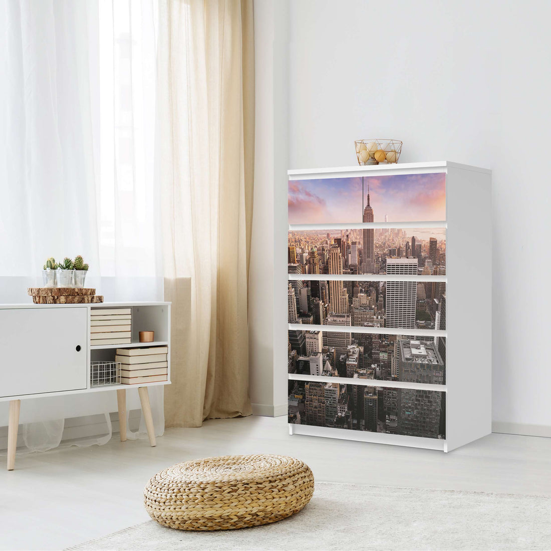 Möbel Klebefolie Big Apple - IKEA Malm Kommode 6 Schubladen (hoch) - Schlafzimmer