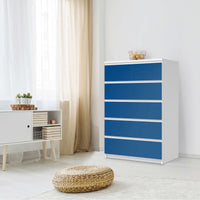 Möbel Klebefolie Blau Dark - IKEA Malm Kommode 6 Schubladen (hoch) - Schlafzimmer