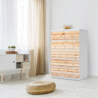 Möbel Klebefolie Bright Planks - IKEA Malm Kommode 6 Schubladen (hoch) - Schlafzimmer