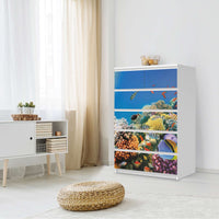 Möbel Klebefolie Coral Reef - IKEA Malm Kommode 6 Schubladen (hoch) - Schlafzimmer