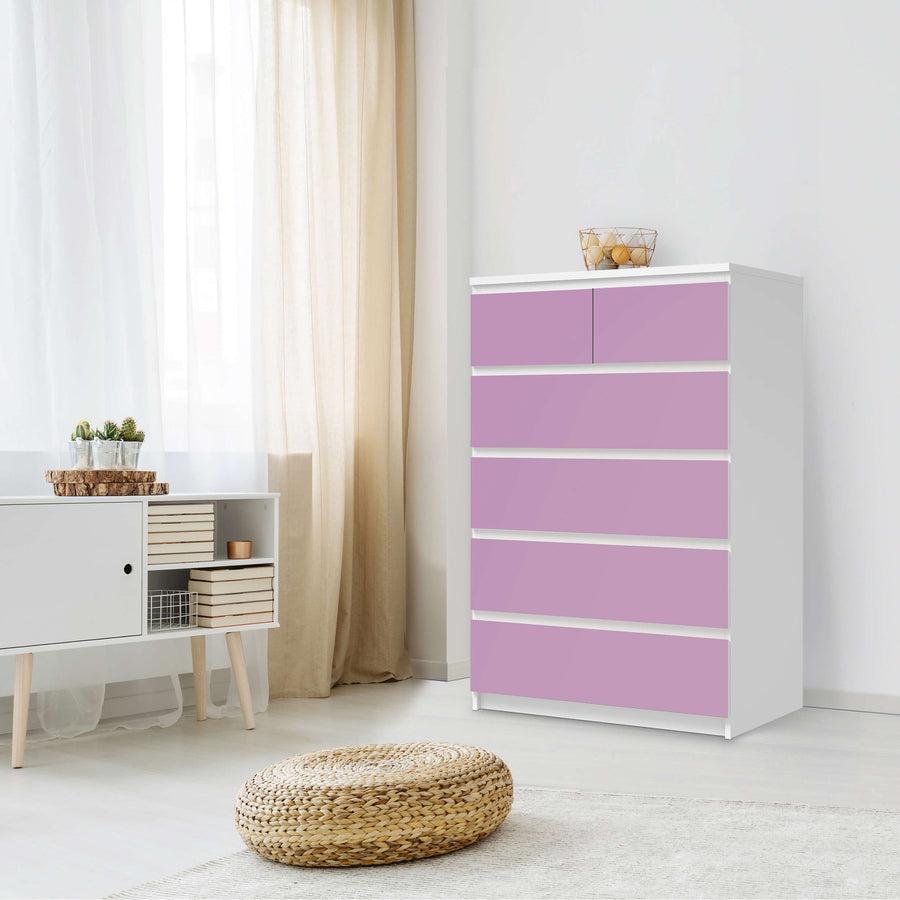 Möbel Klebefolie Flieder Light - IKEA Malm Kommode 6 Schubladen (hoch) - Schlafzimmer