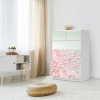Möbel Klebefolie Floral Doodle - IKEA Malm Kommode 6 Schubladen (hoch) - Schlafzimmer