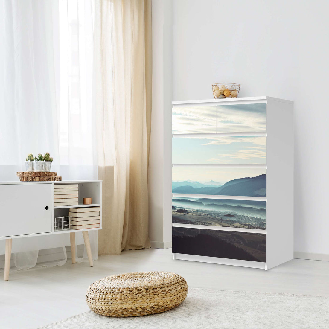 Möbel Klebefolie Fog Village - IKEA Malm Kommode 6 Schubladen (hoch) - Schlafzimmer