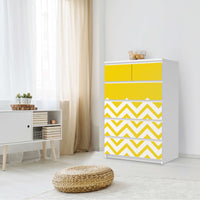 Möbel Klebefolie Gelbe Zacken - IKEA Malm Kommode 6 Schubladen (hoch) - Schlafzimmer
