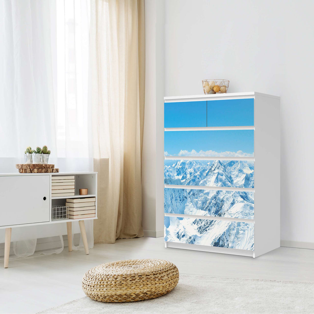 Möbel Klebefolie Himalaya - IKEA Malm Kommode 6 Schubladen (hoch) - Schlafzimmer