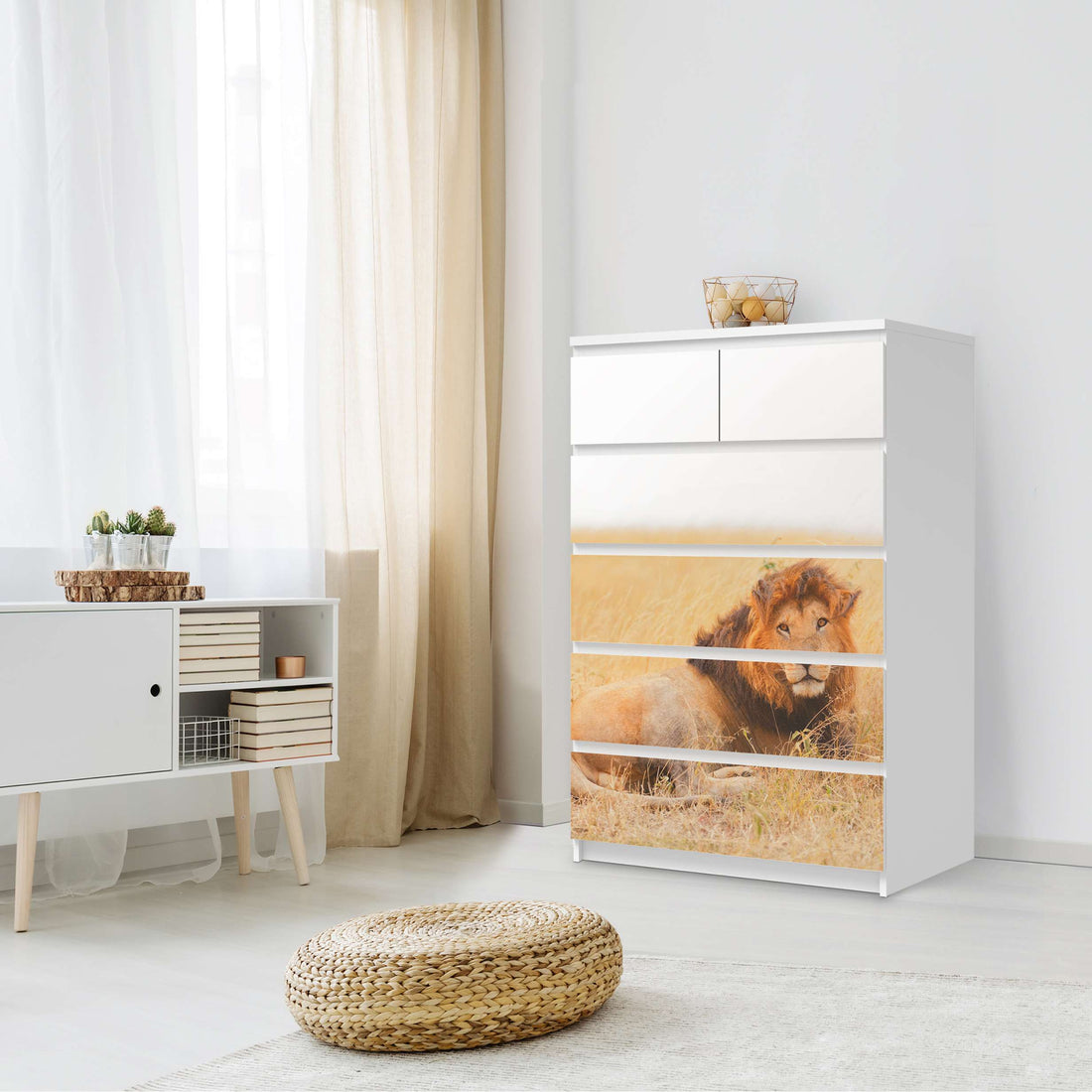 Möbel Klebefolie Lion King - IKEA Malm Kommode 6 Schubladen (hoch) - Schlafzimmer